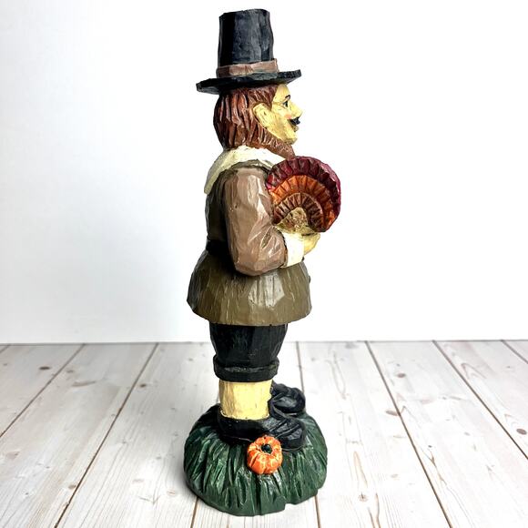 World Bazaars Harvest Collection Pilgrim Man Figurine Turkey Corn Thanksgiving - Picture 5 of 7